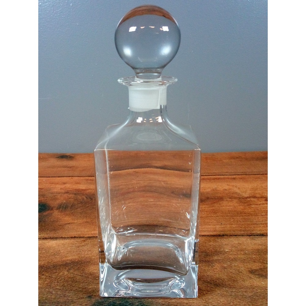 Crystal Glass Decanter With Stopper Square Whiskey Liquor Wine Bottle